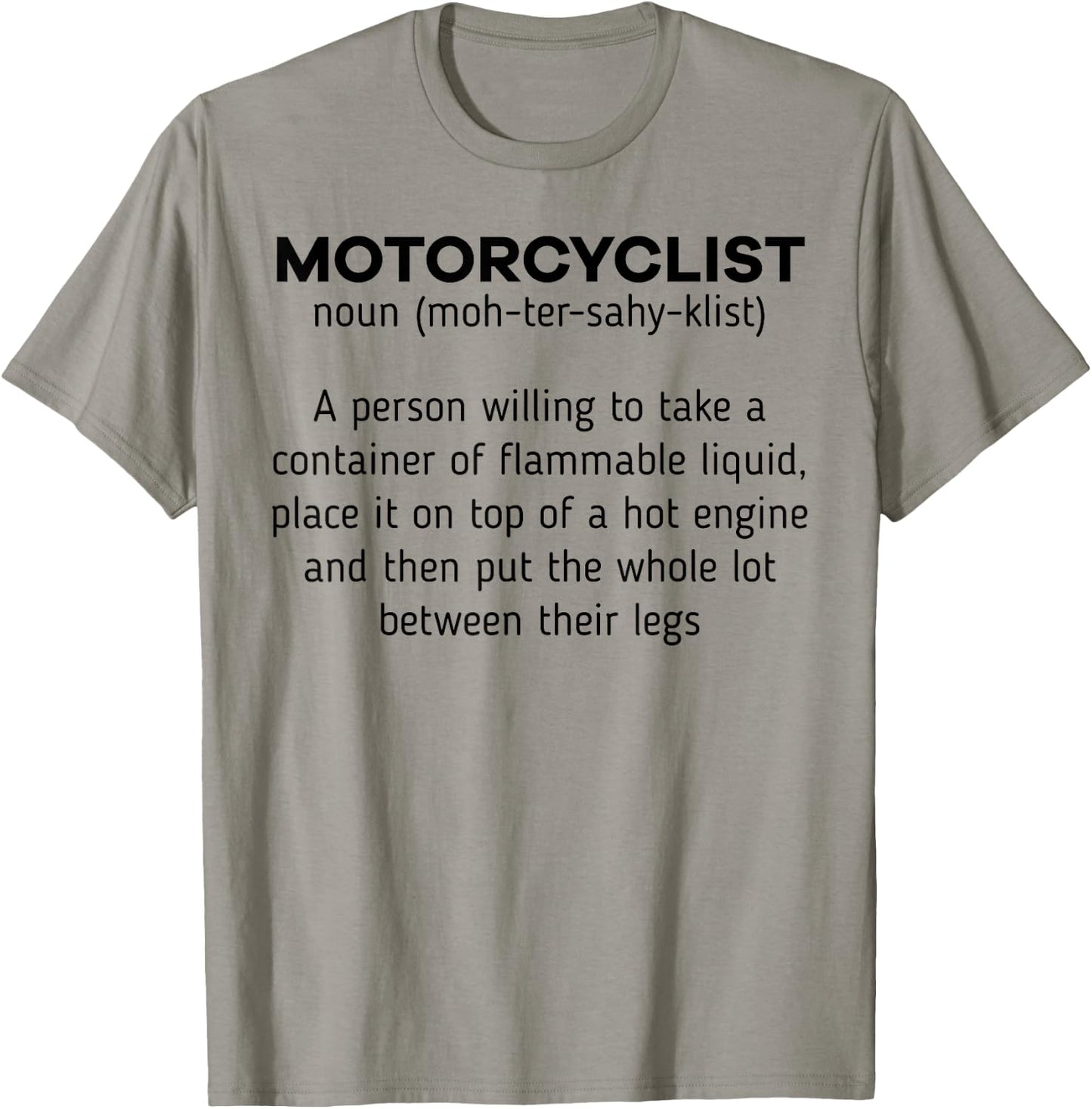 Motorcyclist Noun Definition Motorcycle Biker Motorbike T-Shirt - T-Shirt | Sand
