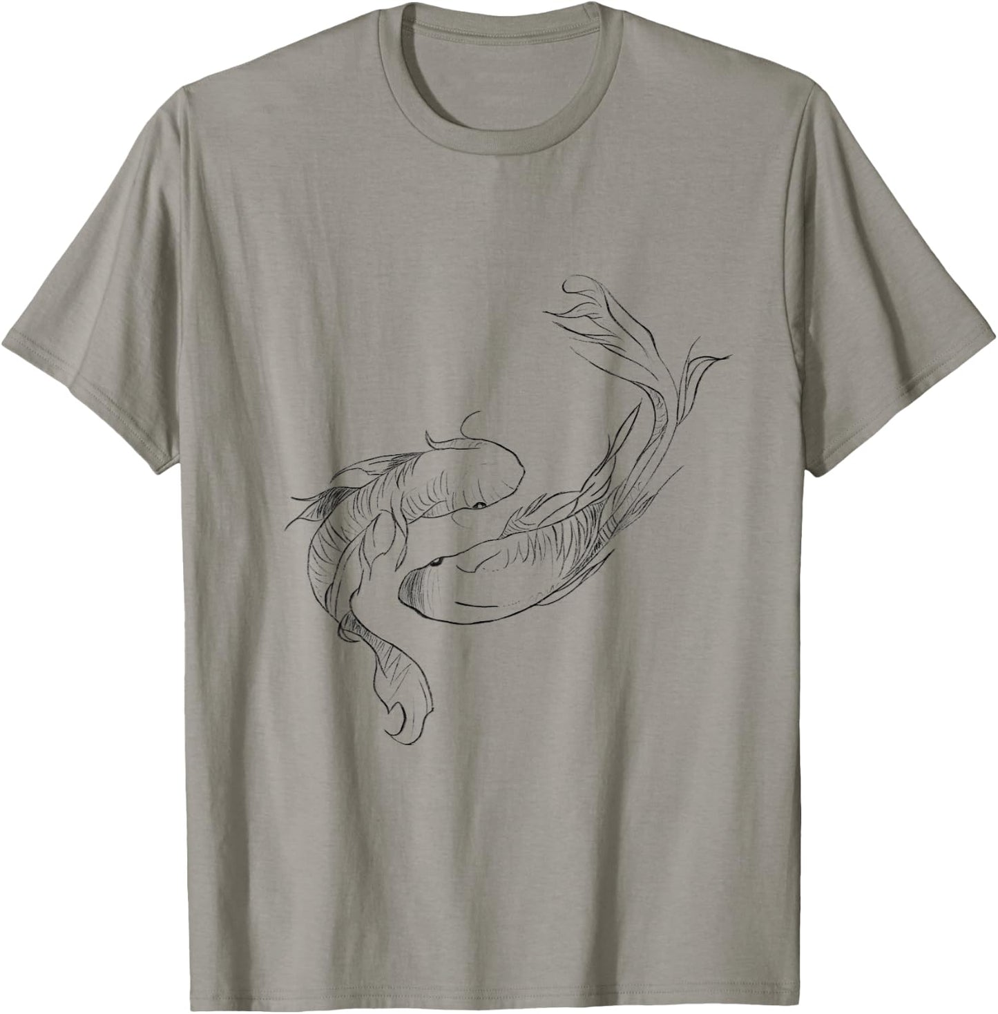 Koi Ying Yang floating Nishikigoi Koi carp fish lover T-Shirt - T-Shirt | Sand