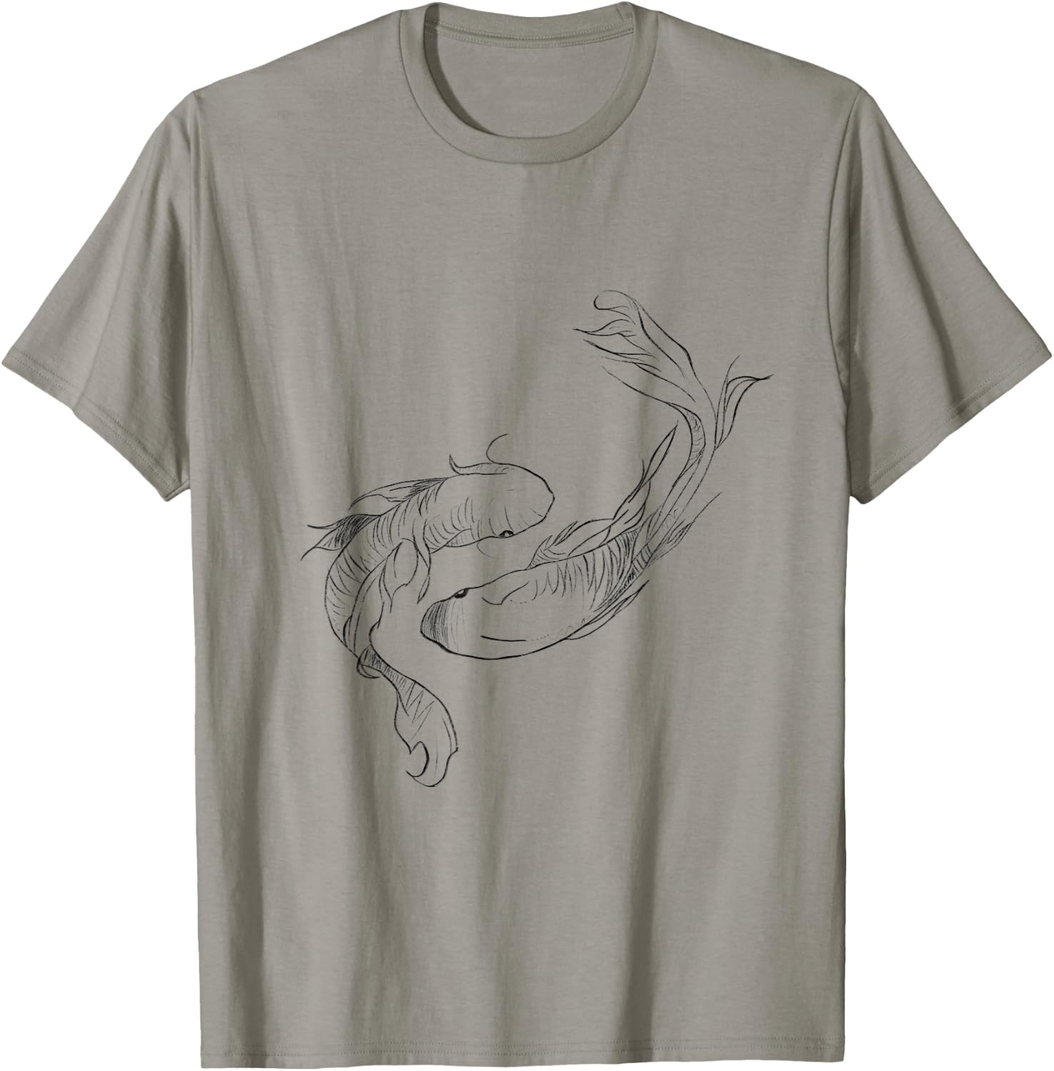 Koi Ying Yang floating Nishikigoi Koi carp fish lover T-Shirt - T-Shirt | Sand