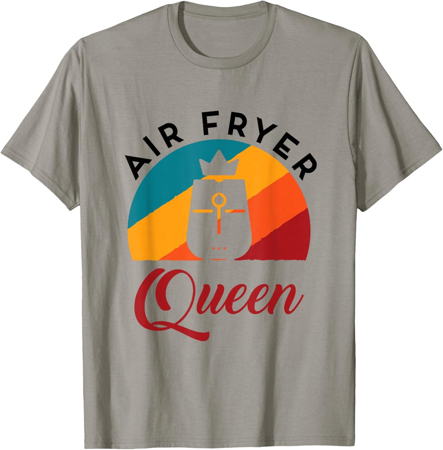 Air Fryer Queen Cooking Lover Women Cute Fried Food Cook T-Shirt - T-Shirt | Sand