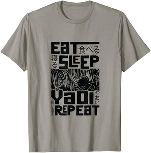 Eat Sleep Yaoi Repeat Gay Anime T-Shirt - T-Shirt | Sand