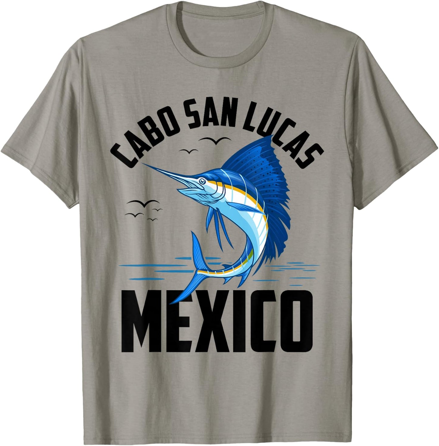 ShirtZilla Cabo San Lucas -Adults, -Kids White Short Sleeve Modern Classic U-Neck Mexico Vacation Surfing Casual Cotton Blend Lightweight Colorful Design Size: Small T-Shirt - T-Shirt | Sand