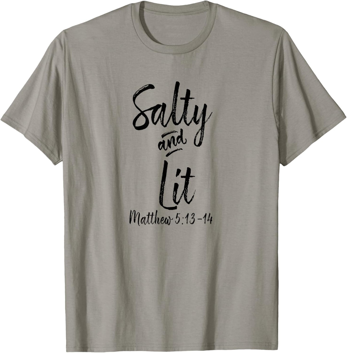 Salty and Lit Matthew 5 13 Catholic Gifts Funny Christian T-Shirt - T-Shirt | Sand