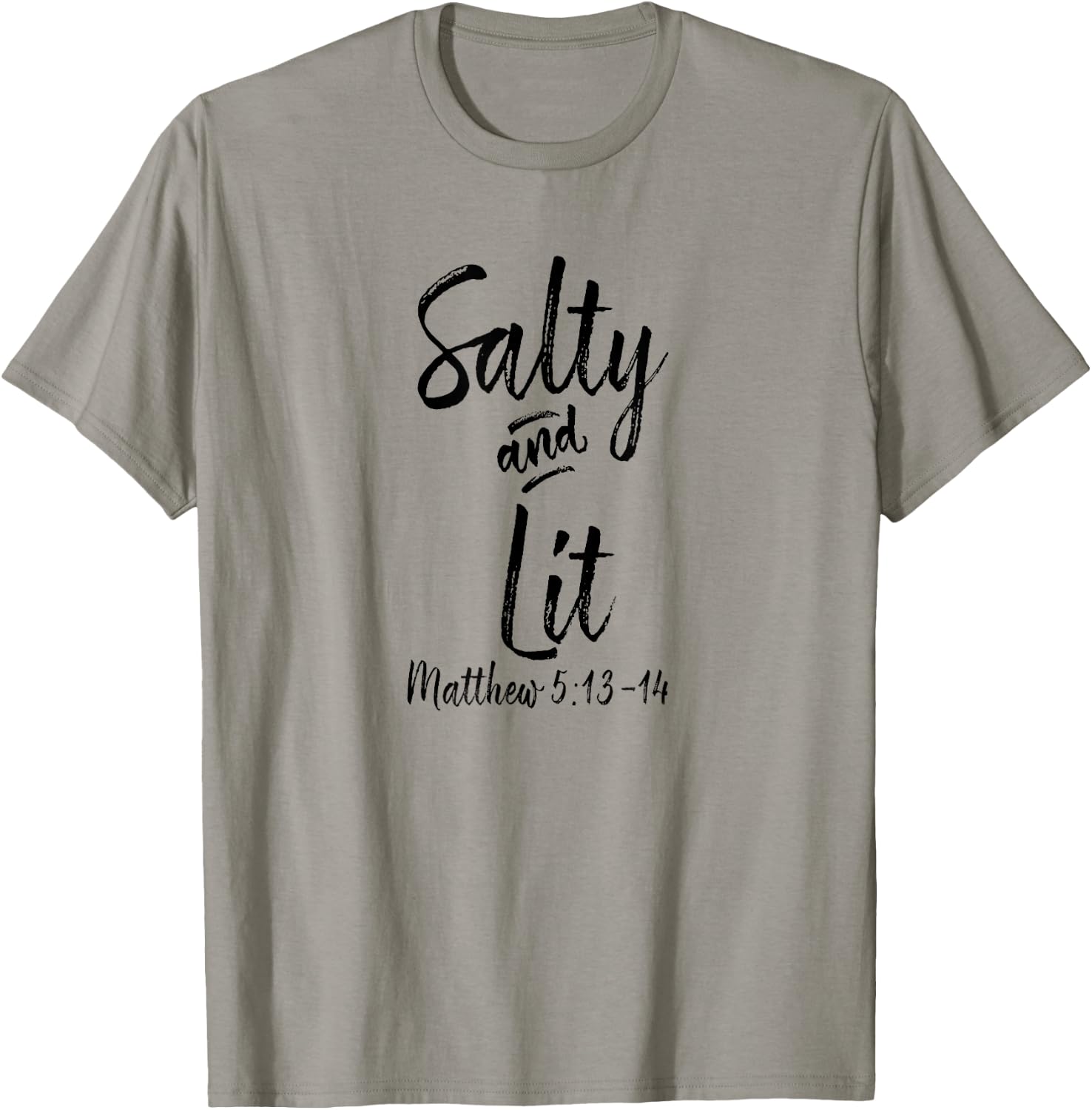 Salty and Lit Matthew 5 13 Catholic Gifts Funny Christian T-Shirt - T-Shirt | Sand
