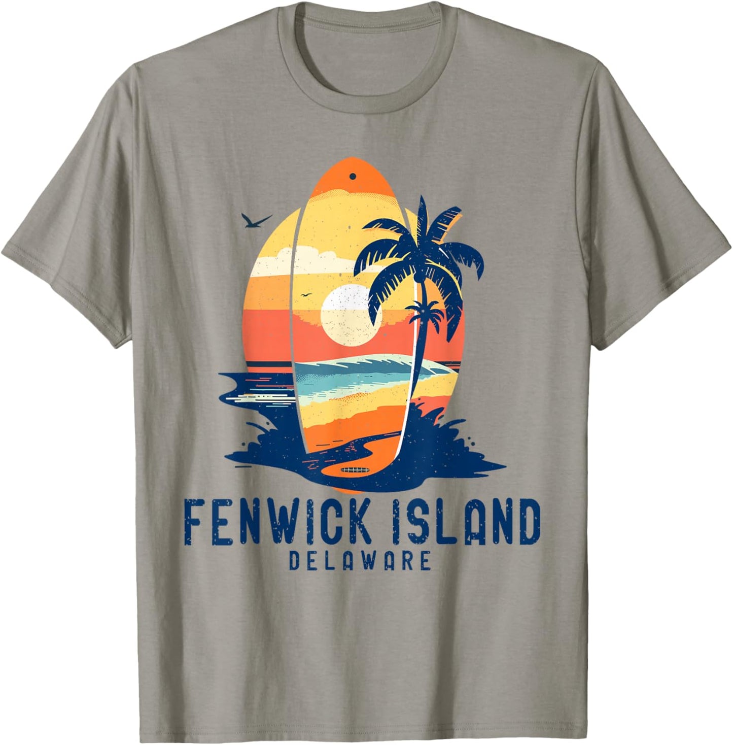 Vintage Fenwick Island Delaware Surfboard Beach T-Shirt - T-Shirt | Sand