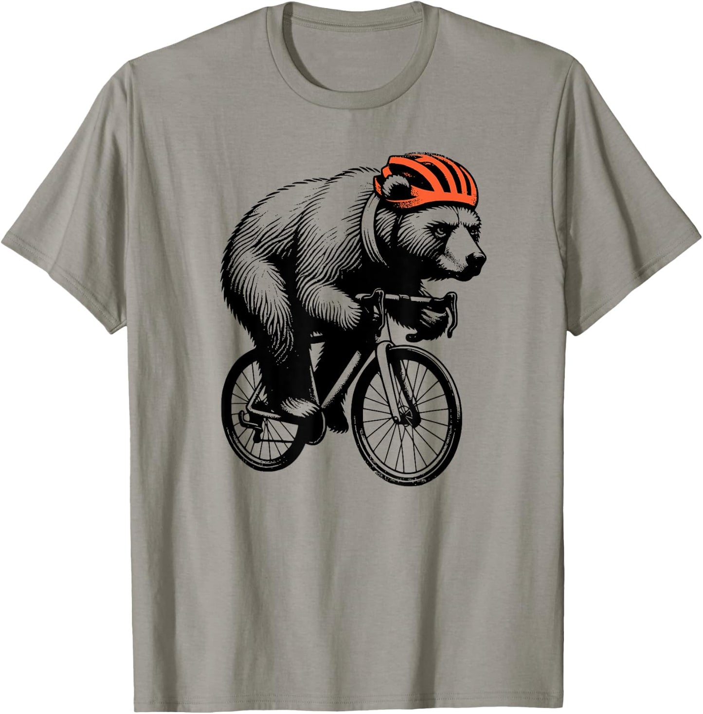 Cycling Bear Cyclist Racing Bike Exercise T-Shirt - T-Shirt | Sand