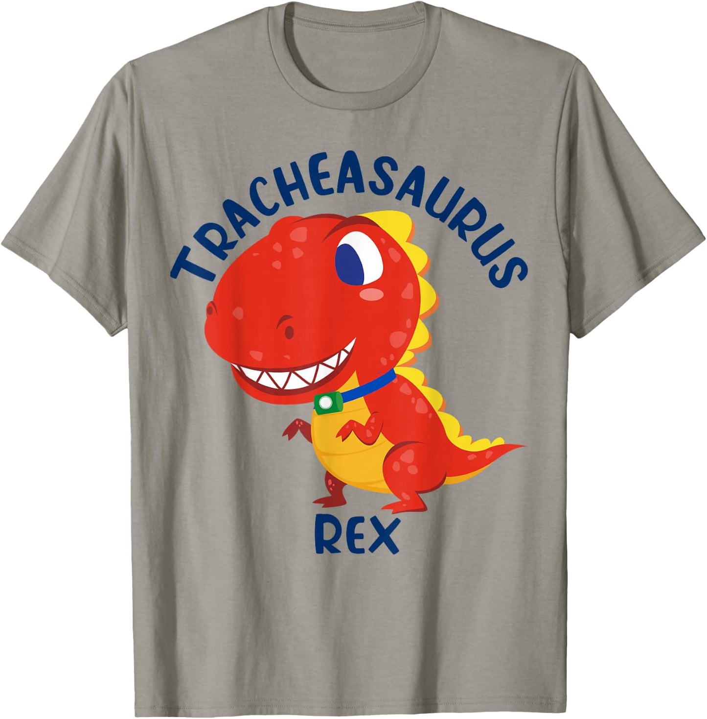 Tracheasaurus Rex Tracheostomy Awareness Dinosaur T-Shirt - T-Shirt | Sand