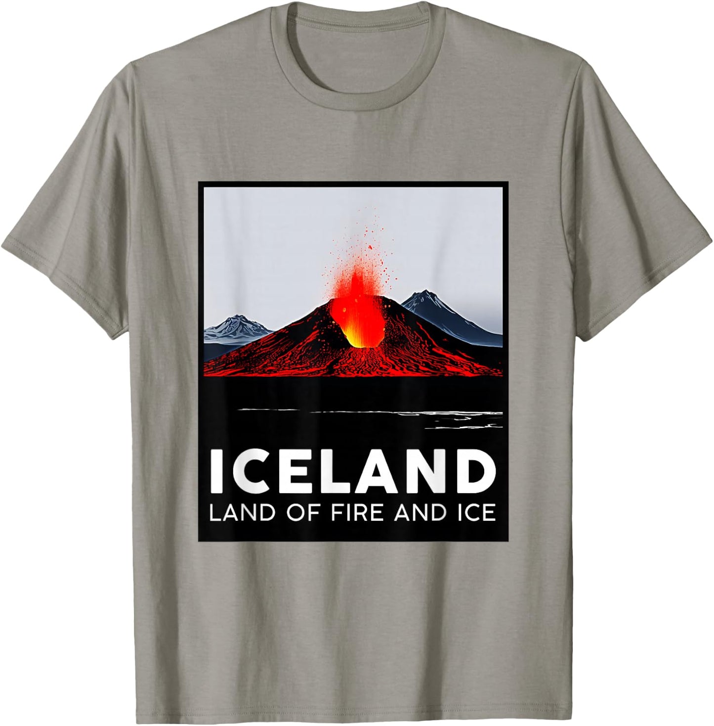 Iceland Volcano Fire Ice Hiking Camping Outdoors Vatnajökull T-Shirt - T-Shirt | Sand