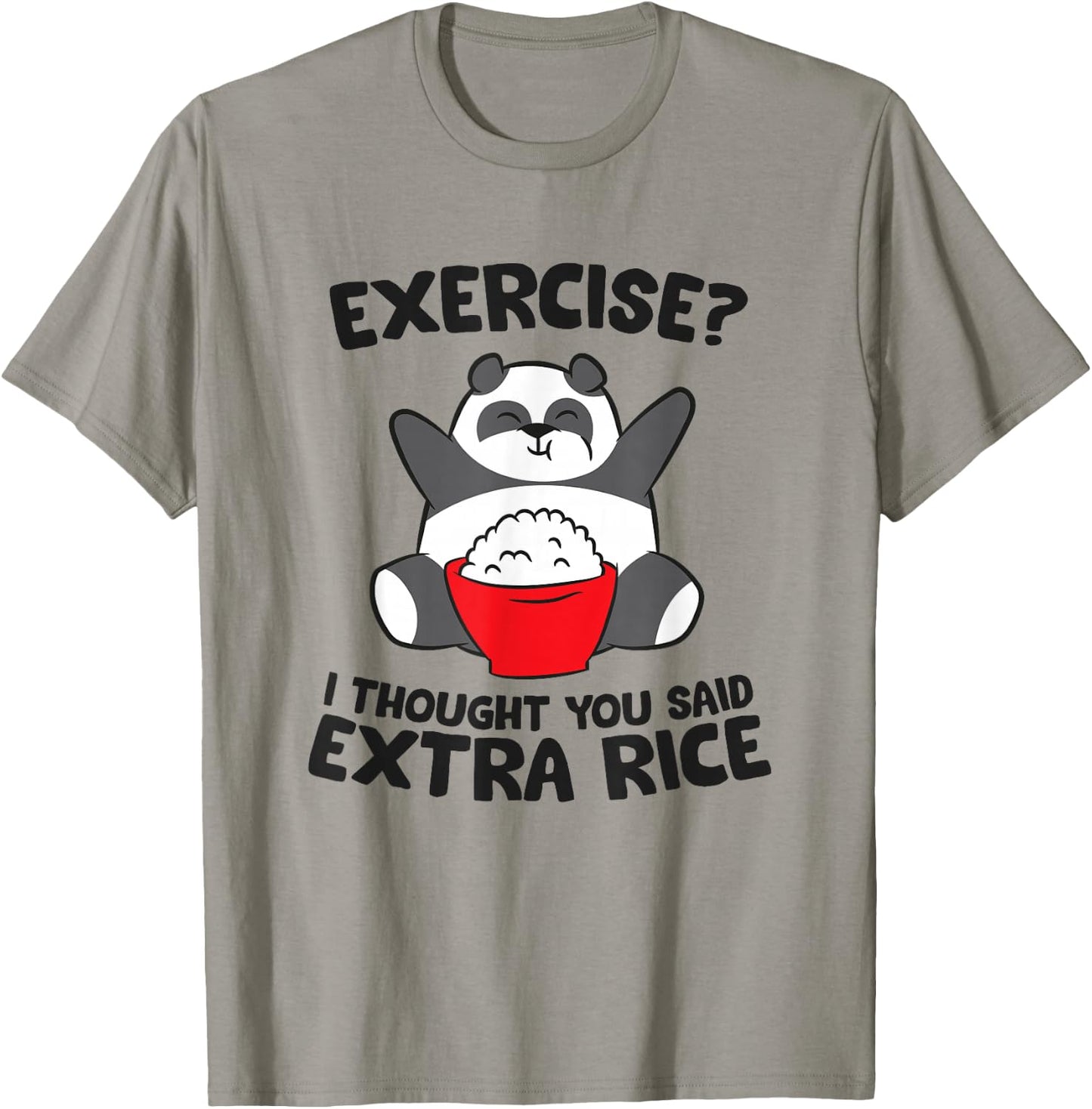 Panda Exercise I Thought You Said Extra Rice T-Shirt - T-Shirt | Sand