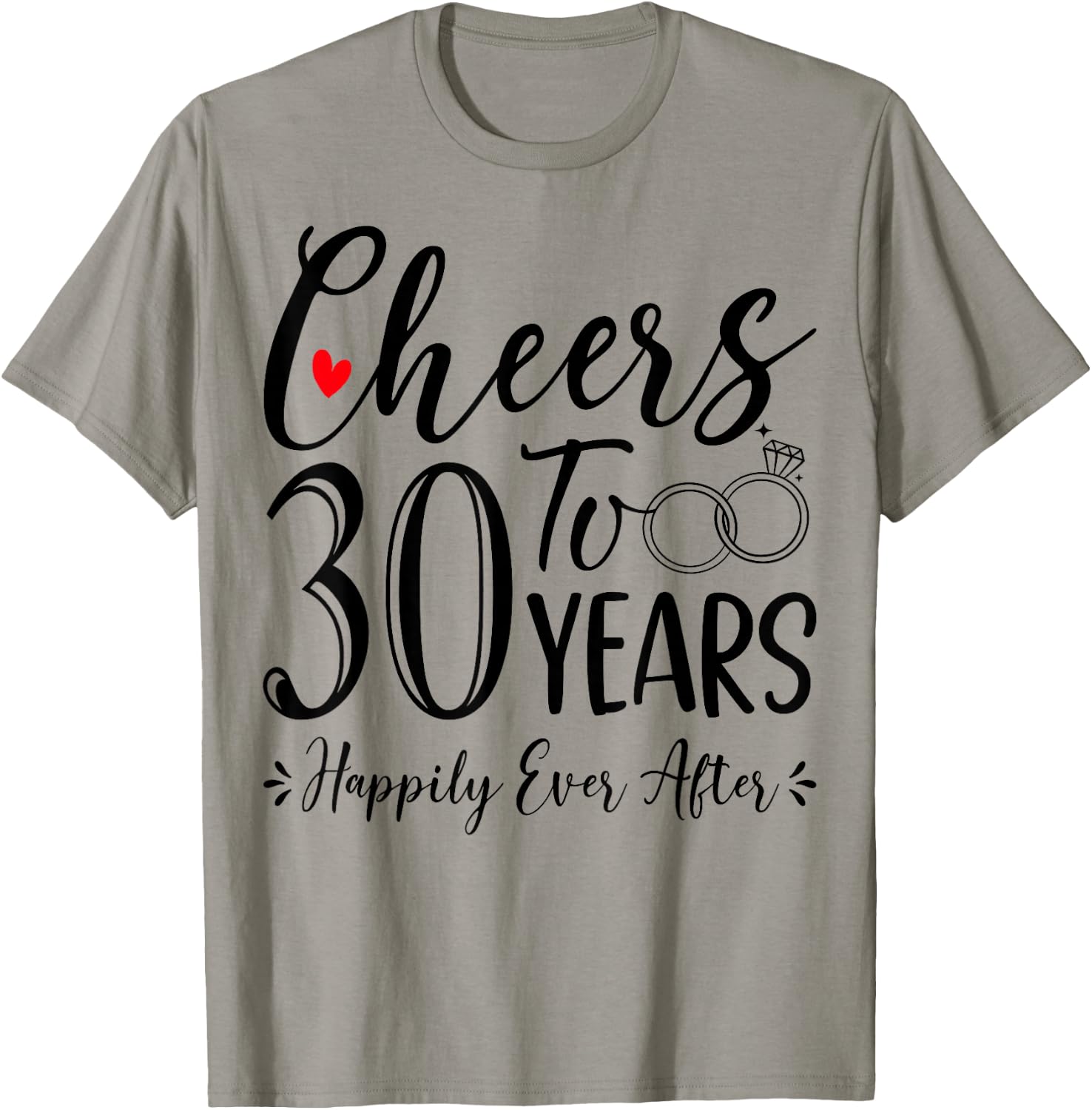 Cheers To 30 Years - 30th Wedding Anniversary Husband Wife T-Shirt - T-Shirt | Sand