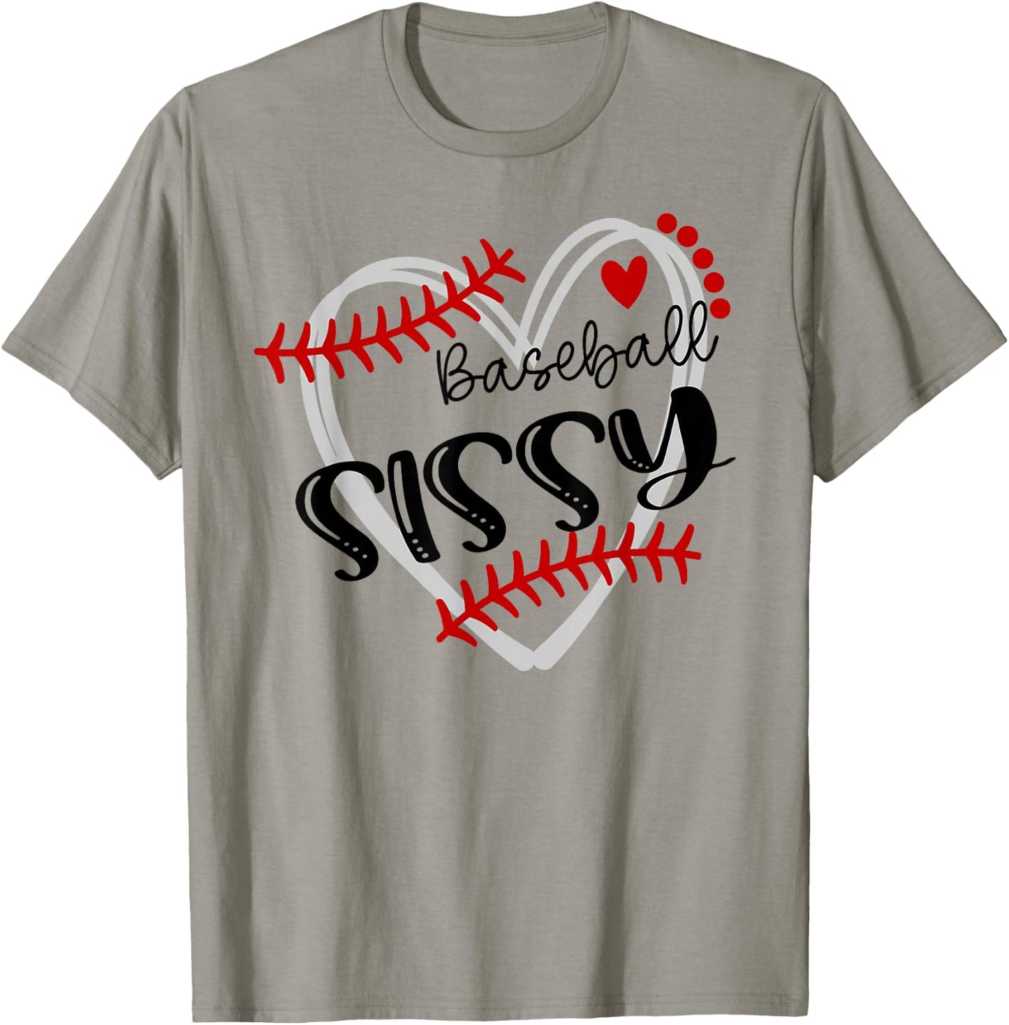 Personalized Baseball Heart Cute Sissy Women Baseball T-Shirt - T-Shirt | Sand