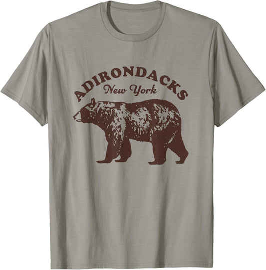 Adirondacks NY Bear Retro Vintage Style Hiking Mountains Men T-Shirt - T-Shirt | Sand
