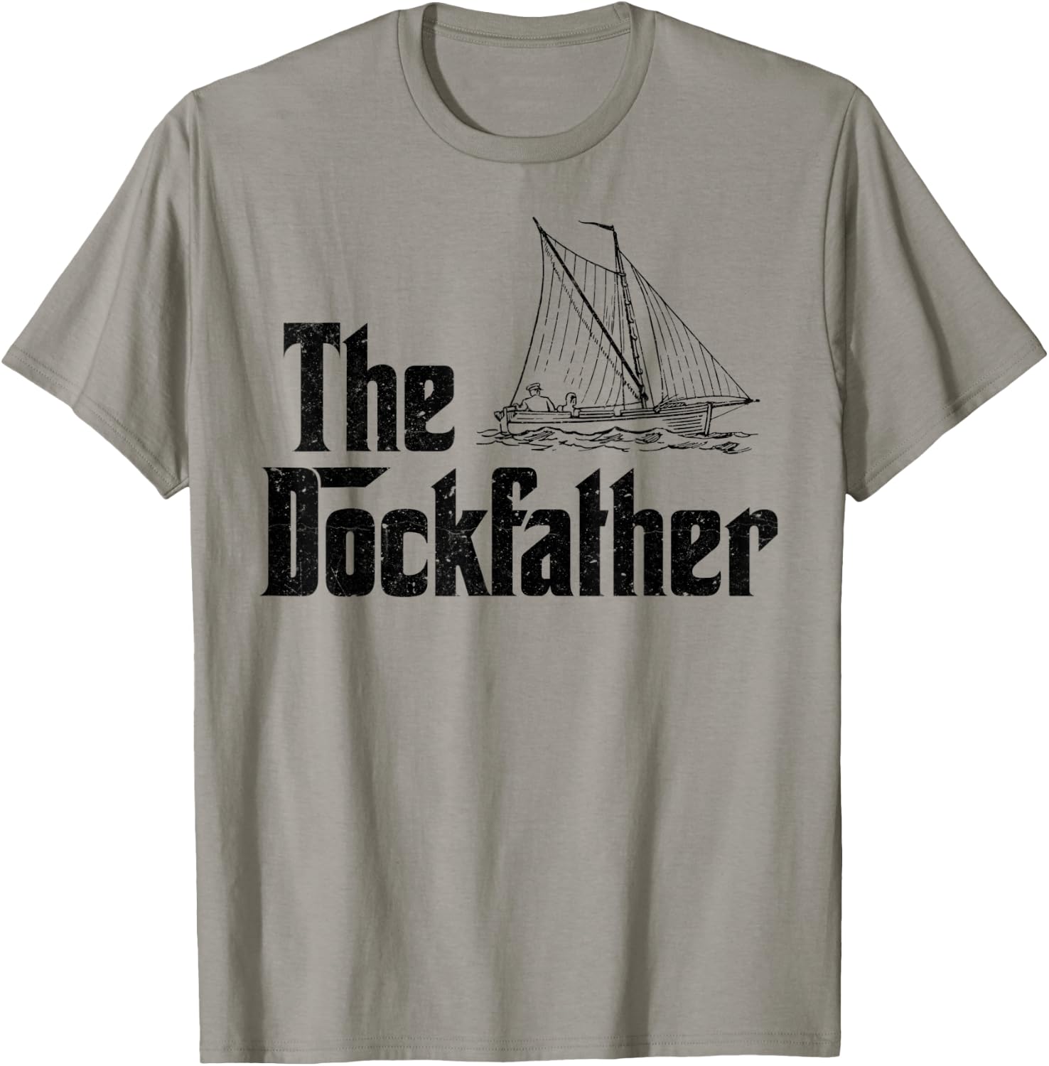 The Dockfather Funny Boating Fishing Boat Dad Captain Boater T-Shirt - T-Shirt | Sand