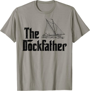 The Dockfather Funny Boating Fishing Boat Dad Captain Boater T-Shirt - T-Shirt | Sand