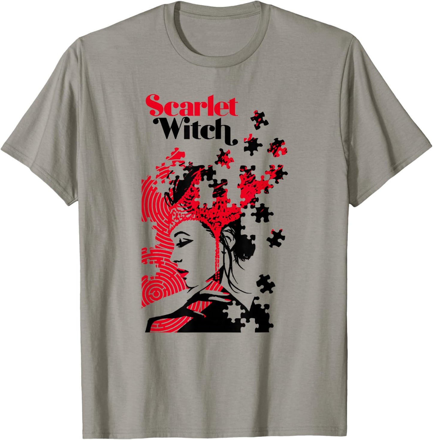 Marvel Avengers Scarlet Witch Wanda Maximoff Puzzle T-Shirt - T-Shirt | Sand