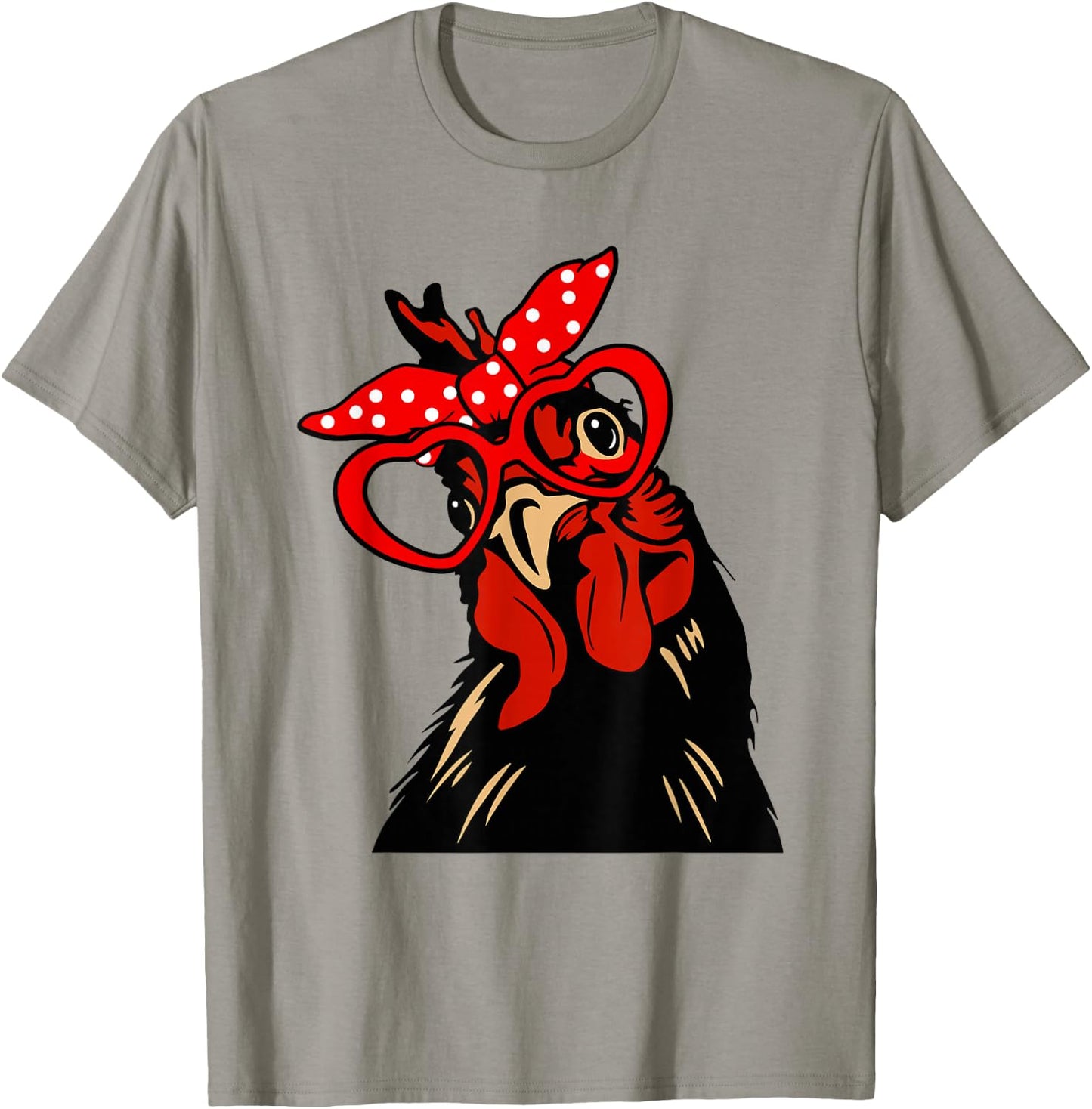 Chicken with bandana headband and glasses cute T-Shirt - T-Shirt | Sand