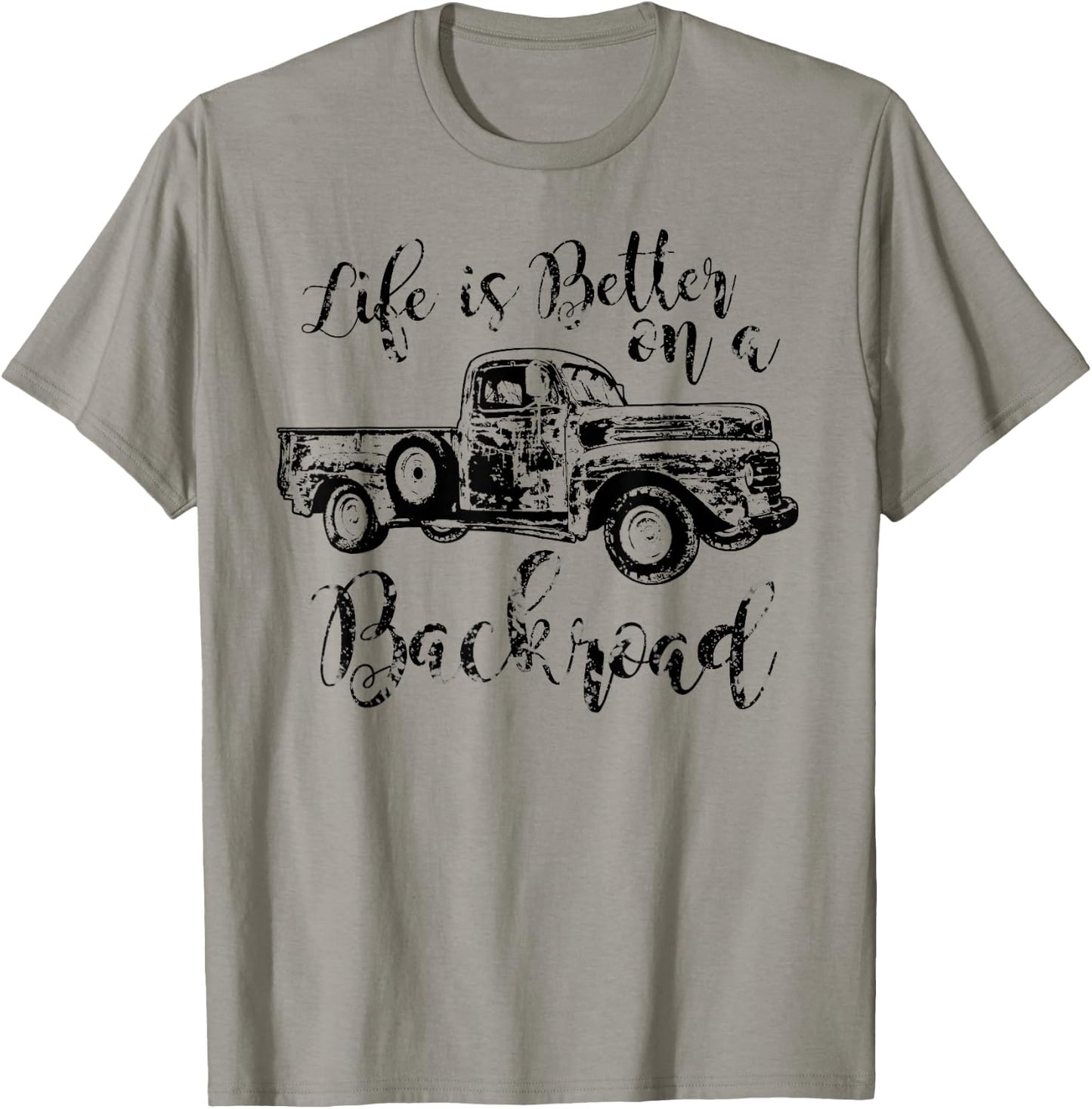 Life is better on a backroad country southern woman Vintage T-Shirt - T-Shirt | Sand