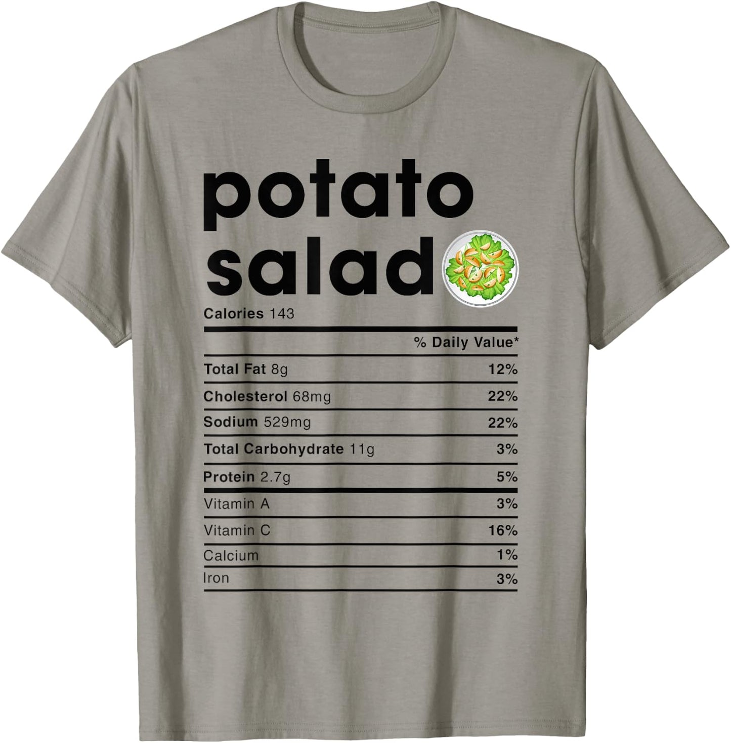 Potato Salad Nutrition Facts T-Shirt - T-Shirt | Sand