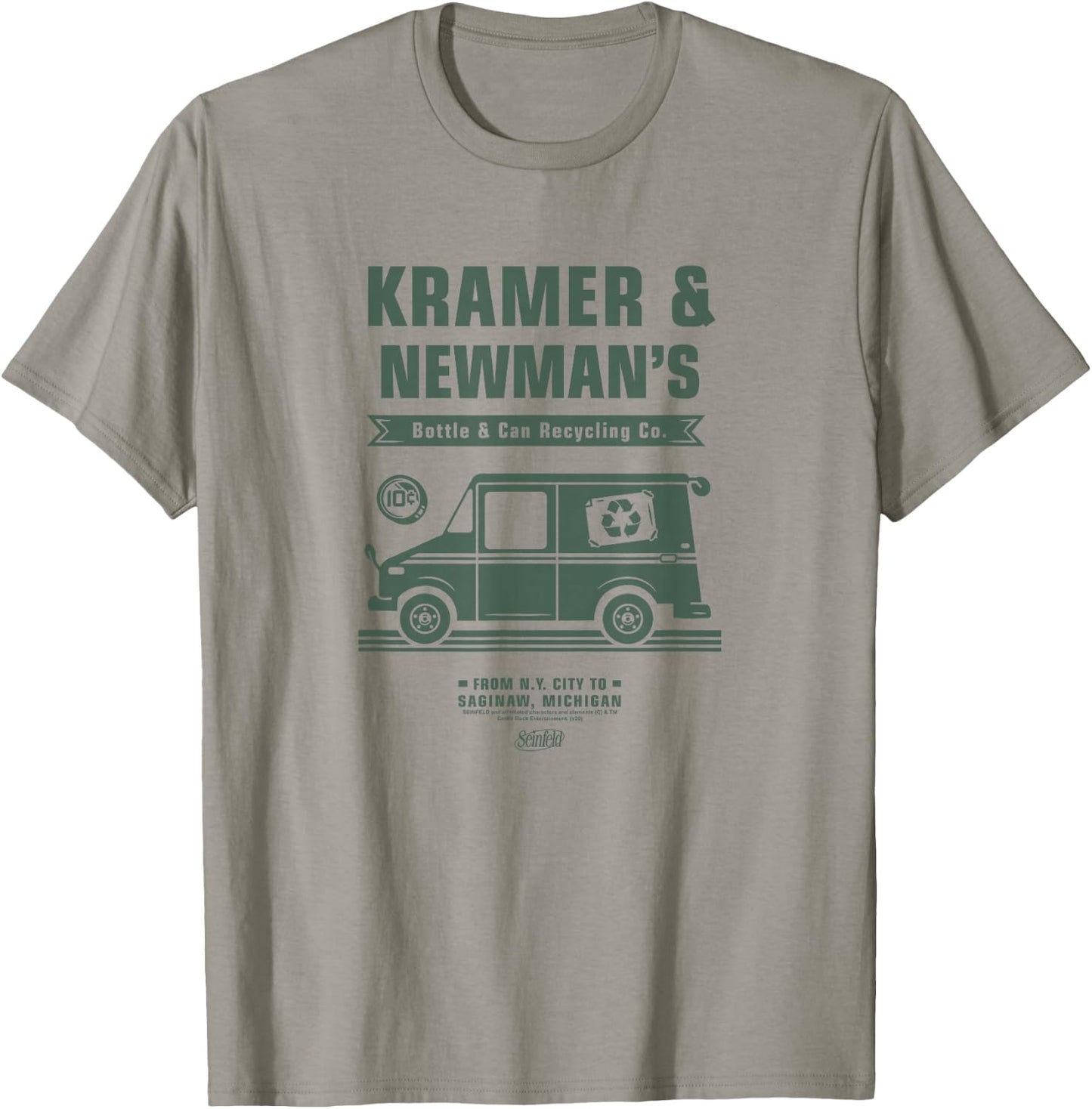 Seinfeld Kramer's & Newman's Bottle & Cap Recycling Co. T-Shirt - T-Shirt | Sand