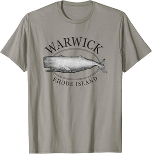 Warwick Rhode Island Vintage Whale Design T-Shirt - T-Shirt | Sand