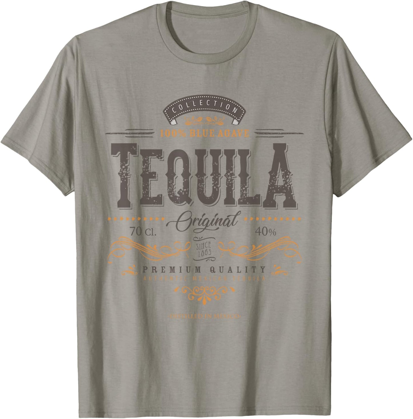 Mexican Tequila Cinco De Mayo Vintage Distressed Labell T-Shirt - T-Shirt | Sand
