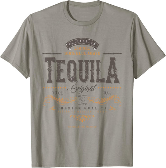 Mexican Tequila Cinco De Mayo Vintage Distressed Labell T-Shirt - T-Shirt | Sand