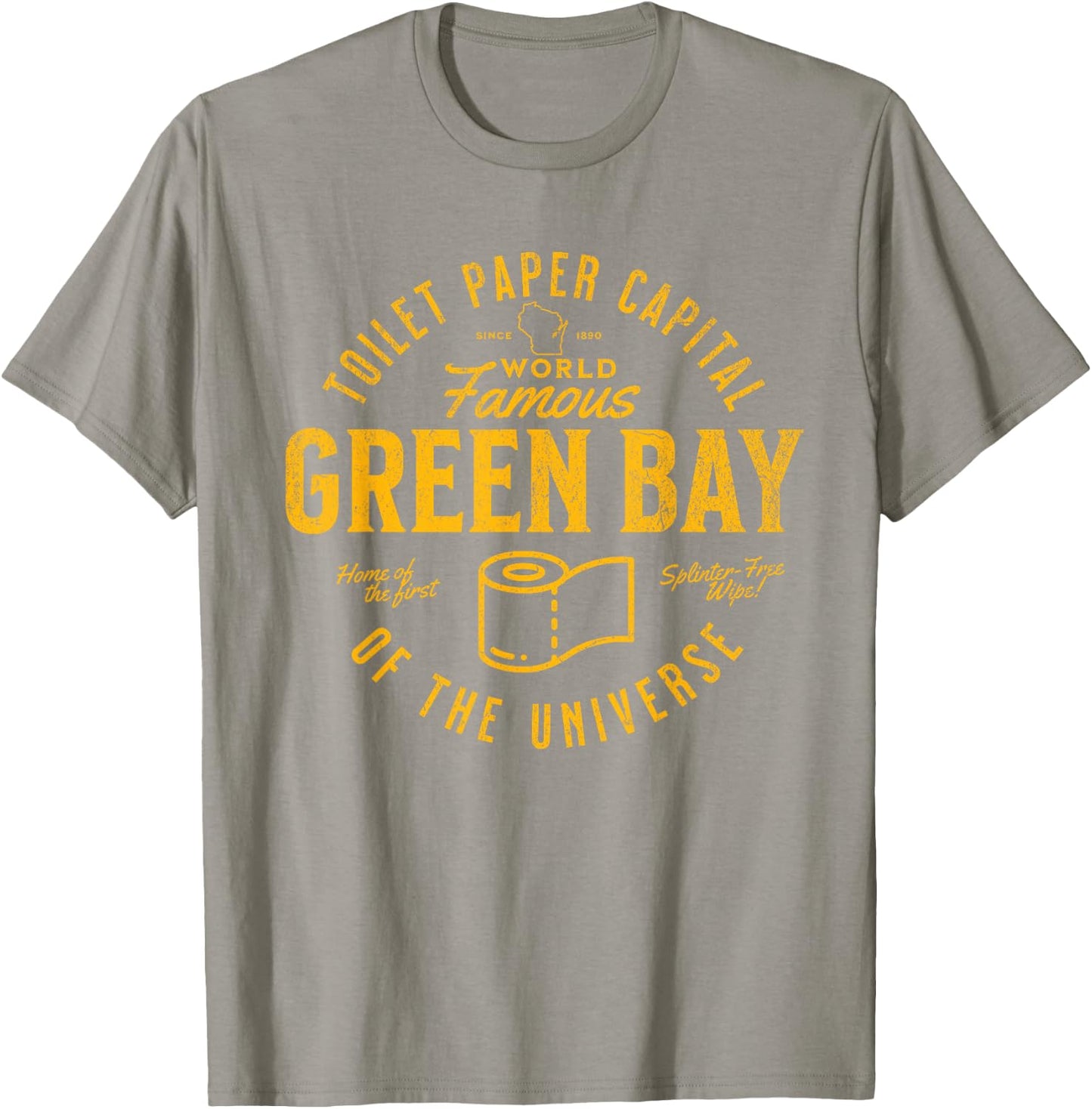Green Bay Wisconsin Toilet Paper Capital Funny Logo T-Shirt - T-Shirt | Sand