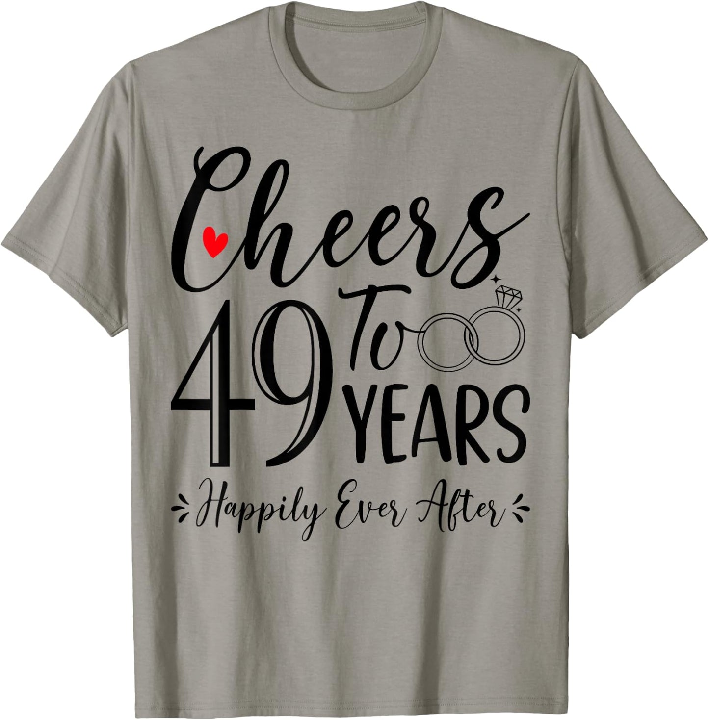 Cheers To 49 Years - 49th Wedding Anniversary Husband Wife T-Shirt - T-Shirt | Sand