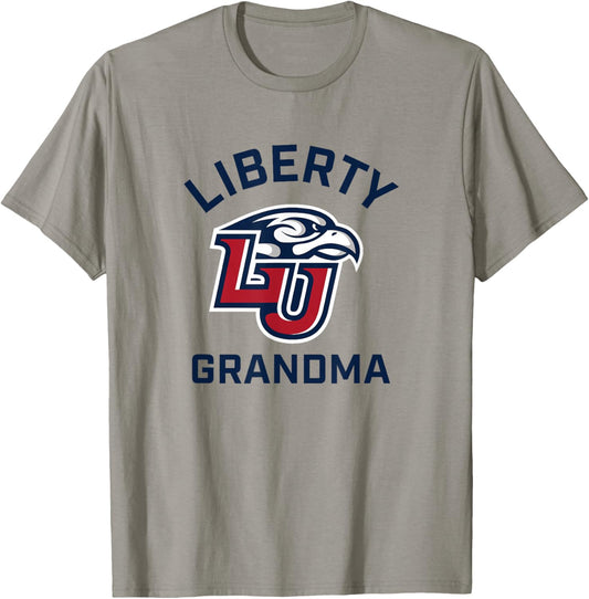 Liberty University Flames Arched Grandma T-Shirt - T-Shirt | Sand