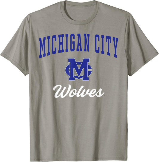 Michigan City High School Wolves T-Shirt - T-Shirt | Sand