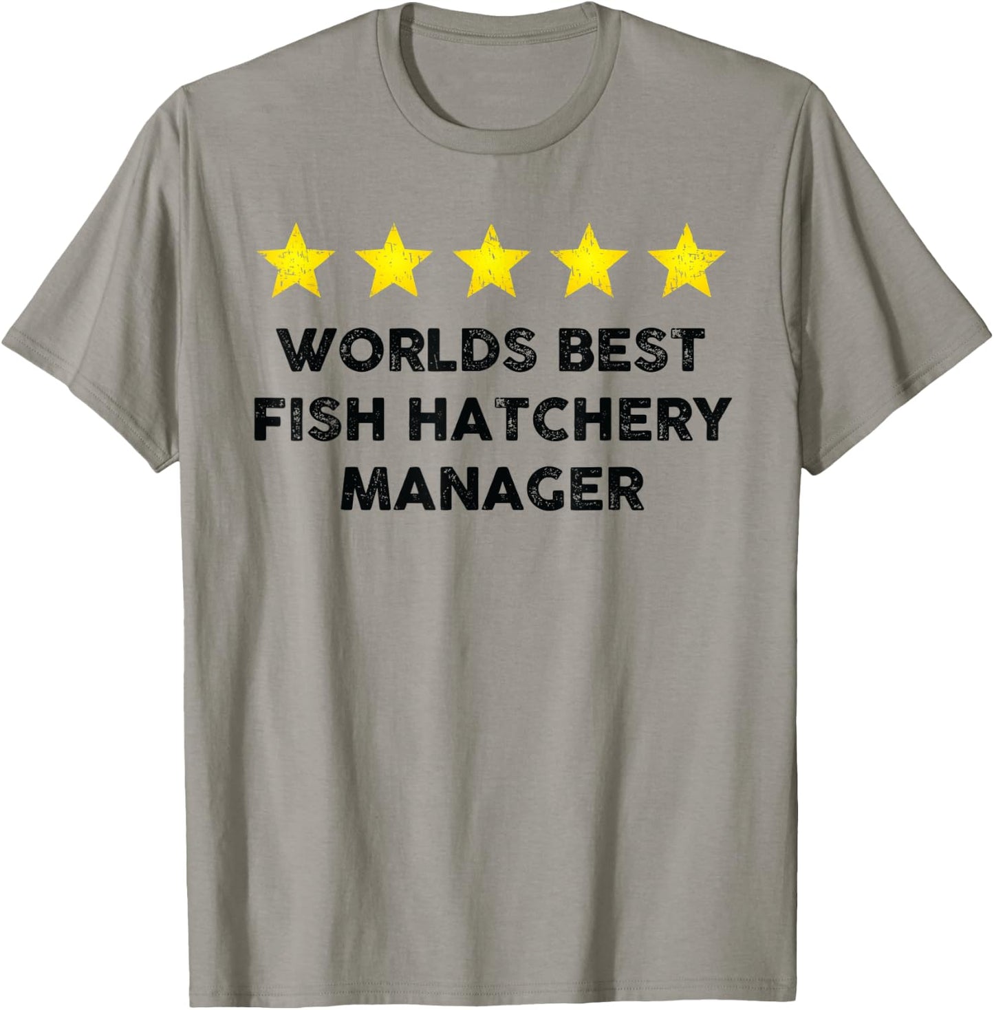 Vintage Five Star Worlds Best Fish Hatchery Rating Word Desi T-Shirt - T-Shirt | Sand