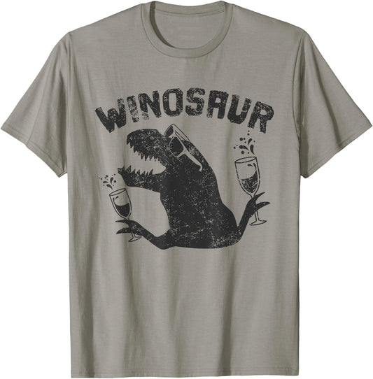 Winosaur Wino Saur Love Wine Lover Gift T-Shirt - T-Shirt | Sand