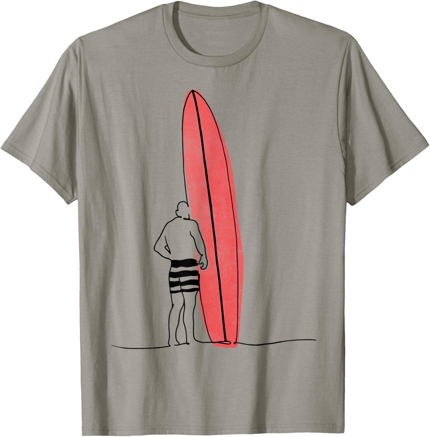 Vintage Minimalist 60s Pipeline Longboard Sunset Surf T-Shirt - T-Shirt | Sand