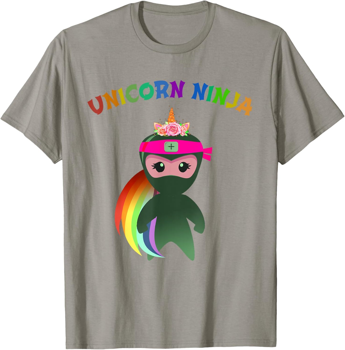 Pink UNICORN NINJA Fancy Dress Spy Girls Kids Mom Teachers T-Shirt - T-Shirt | Sand