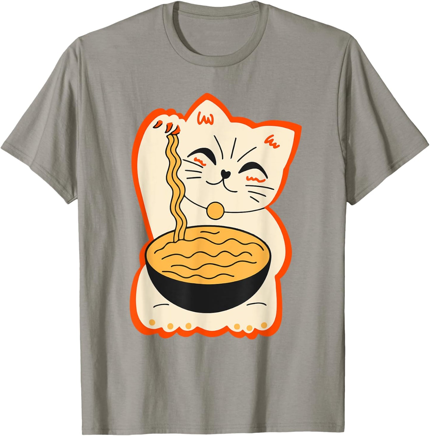 Cute Cat Ramen Teen Girl Women Funny Japanese Neko Kawaii T-Shirt - T-Shirt | Sand