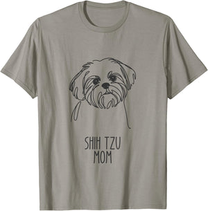 Line Art Best Dog Mom Women - Shih Tzu T-Shirt - T-Shirt | Sand