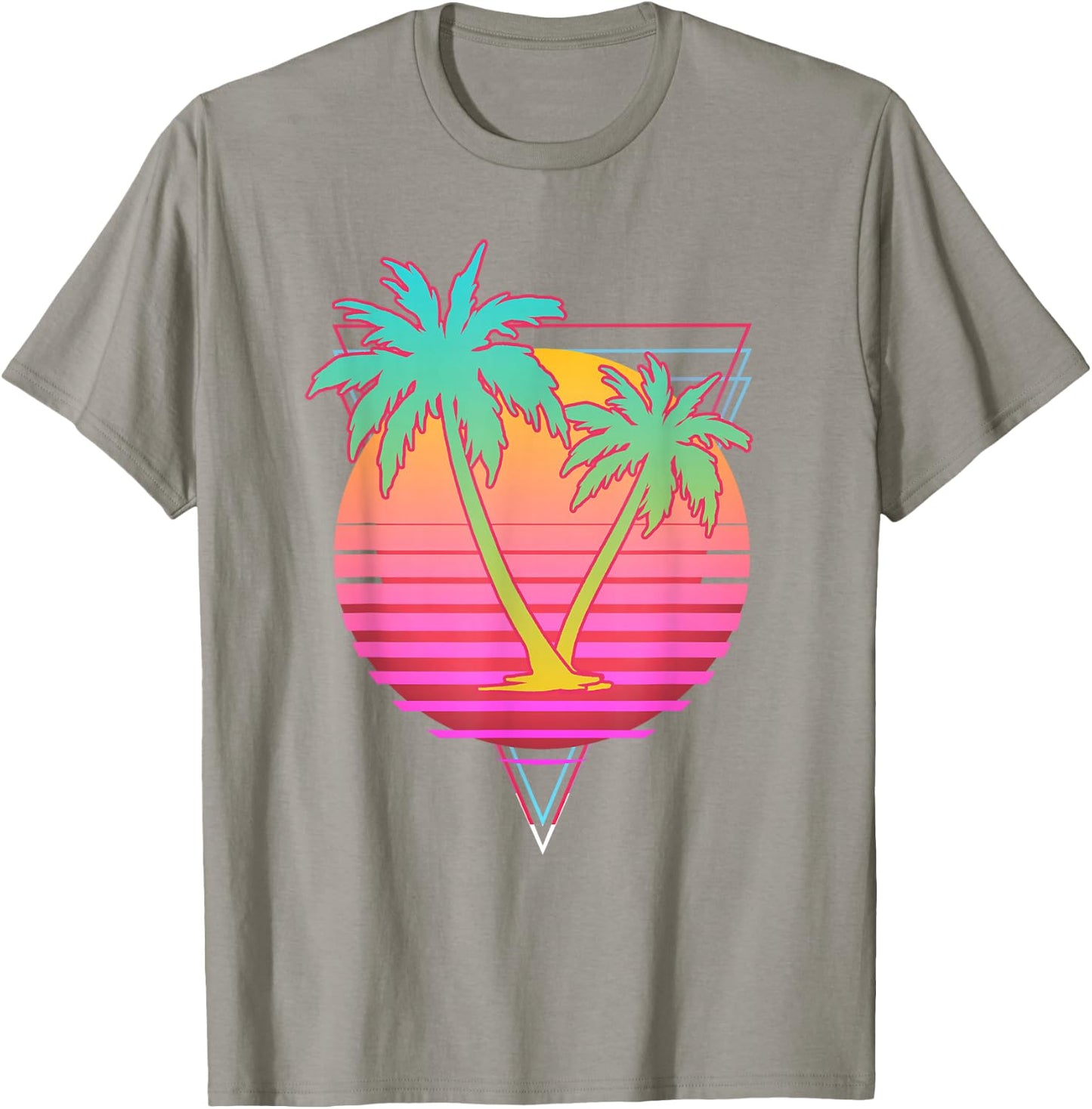 Retro Art 1980s Synthwave Sunset Vaporwave T-Shirt - T-Shirt | Sand