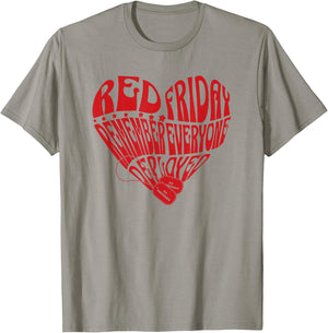 RED Friday Military Heart Remember Everyone Deployment Gifts T-Shirt - T-Shirt | Sand