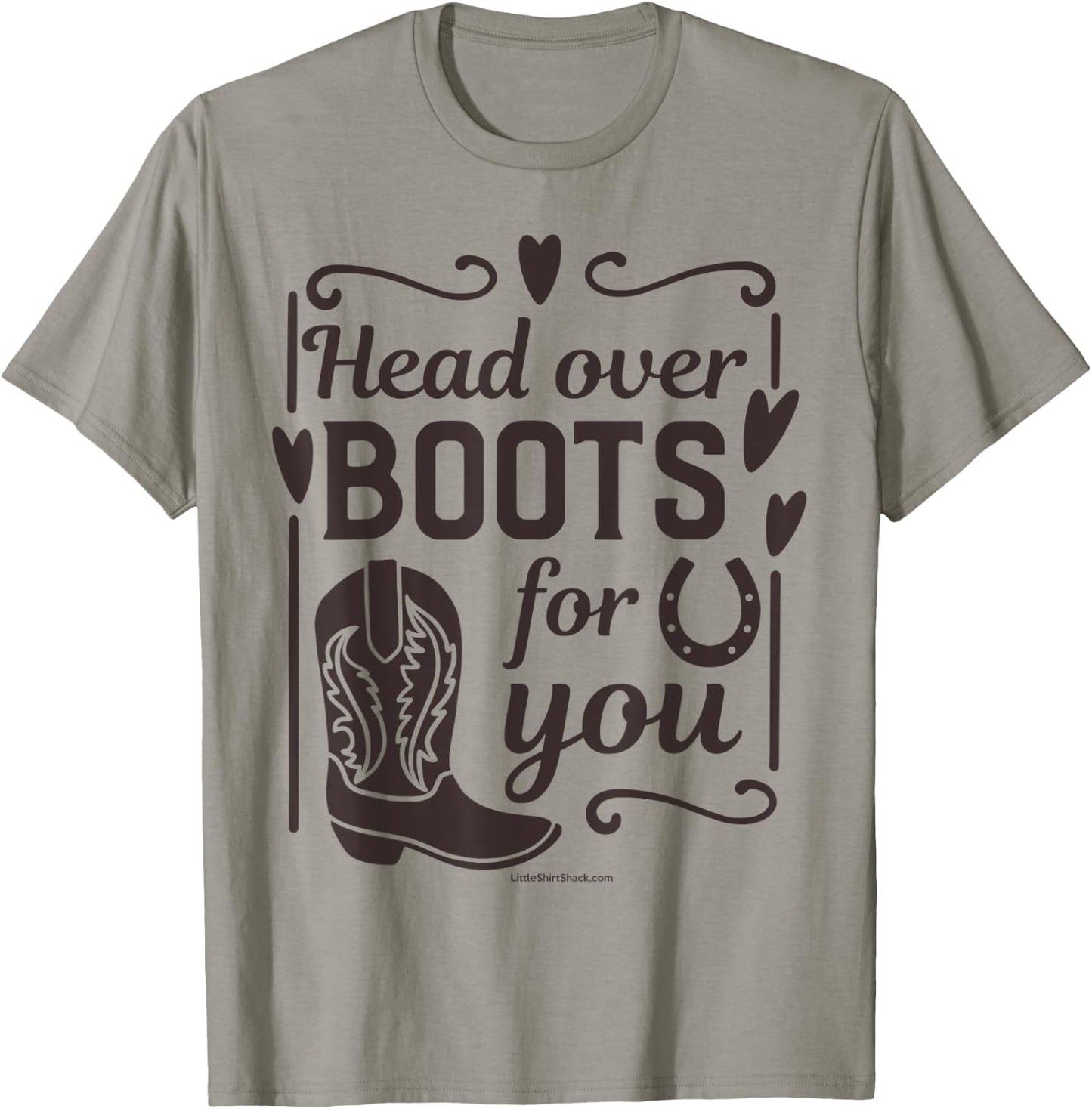 Head over Heels. Boots. Southern. Farmer South Country Funny T-Shirt - T-Shirt | Sand