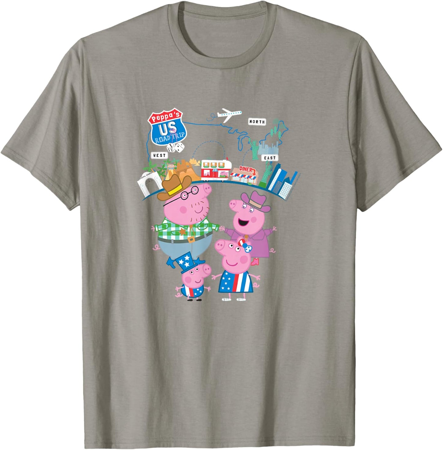 Peppa Pig Visits America US Road Trip T-Shirt - T-Shirt | Sand