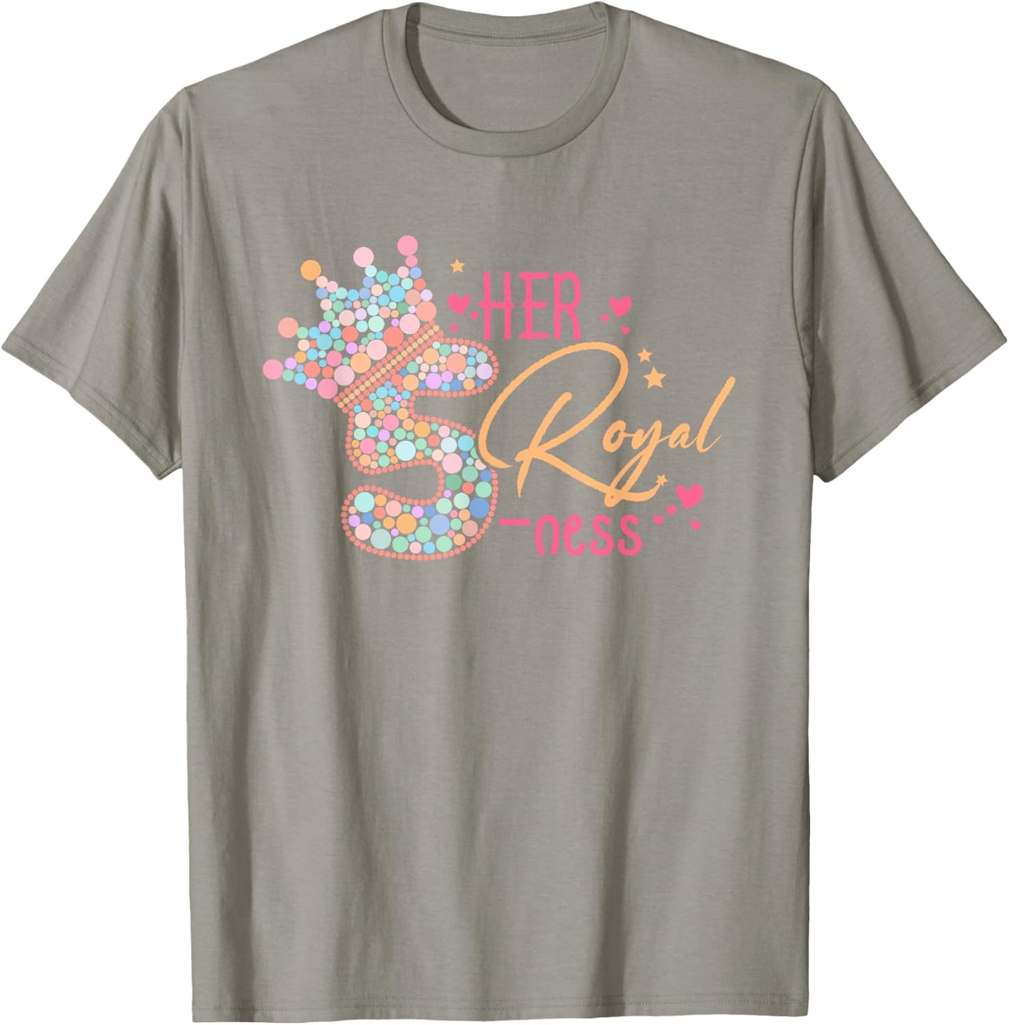 5th Birthday Her Royal Five-ness 5 Years Old Toddler T-Shirt - T-Shirt | Sand