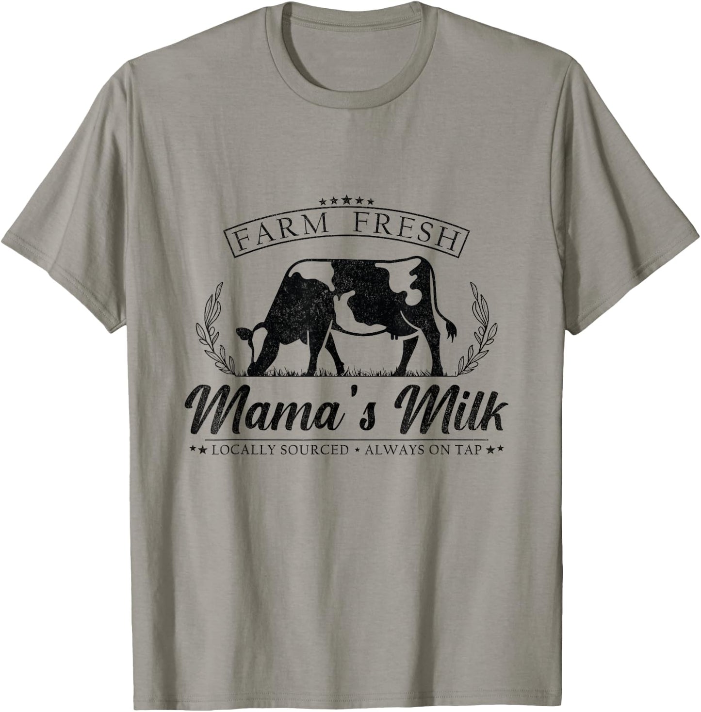 Fresh Milk Mama's Dairy Farm Breastfeeding Mom Brewing Funny T-Shirt - T-Shirt | Sand