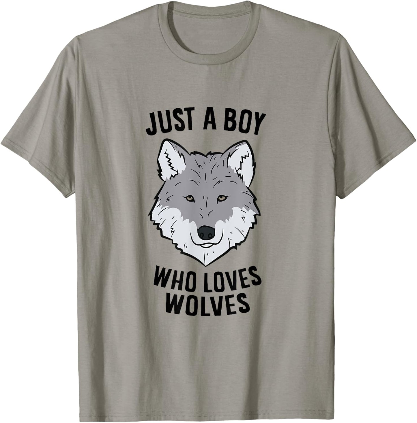 Funny Wolf Boy Just A Boy Who Loves Wolves T-Shirt - T-Shirt | Sand