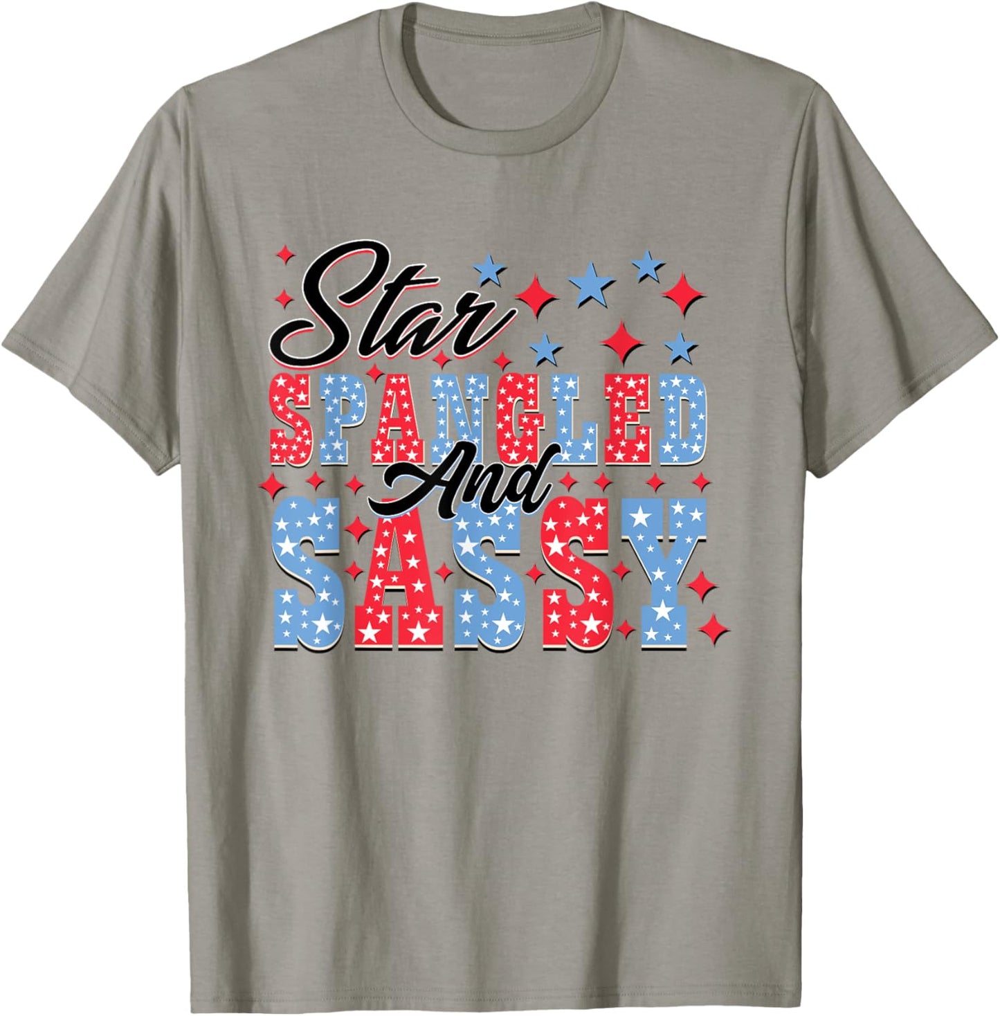 Star Spangled & Sassy Retro 4th Of July Independence Day Women Kids Men T-Shirt - T-Shirt | Sand