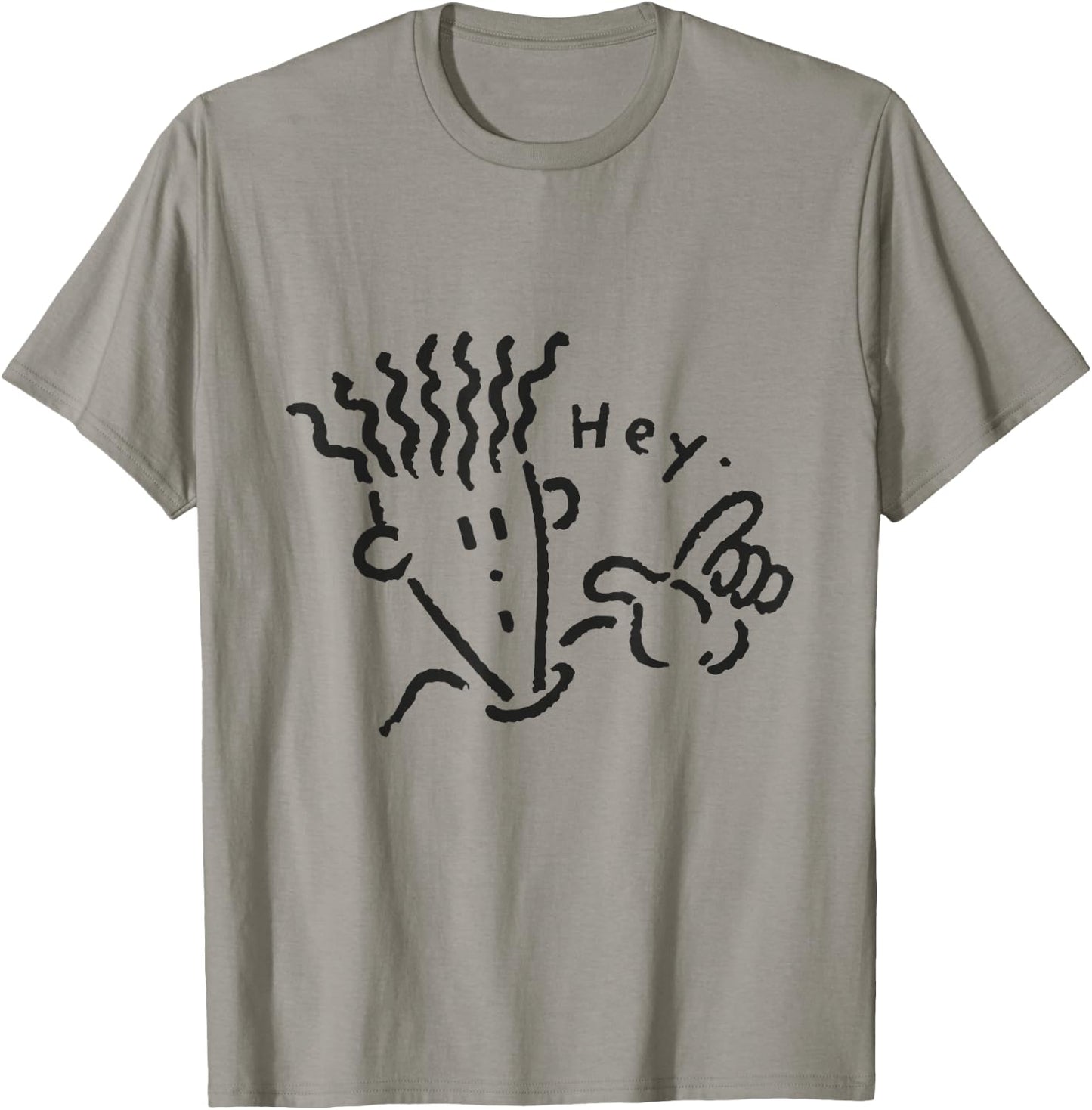 Fido Dido Grey Hey Points - Women's -Adults Classic Fit Short Sleeve Cotton, Polyester Blend - Small T-Shirt - T-Shirt | Sand