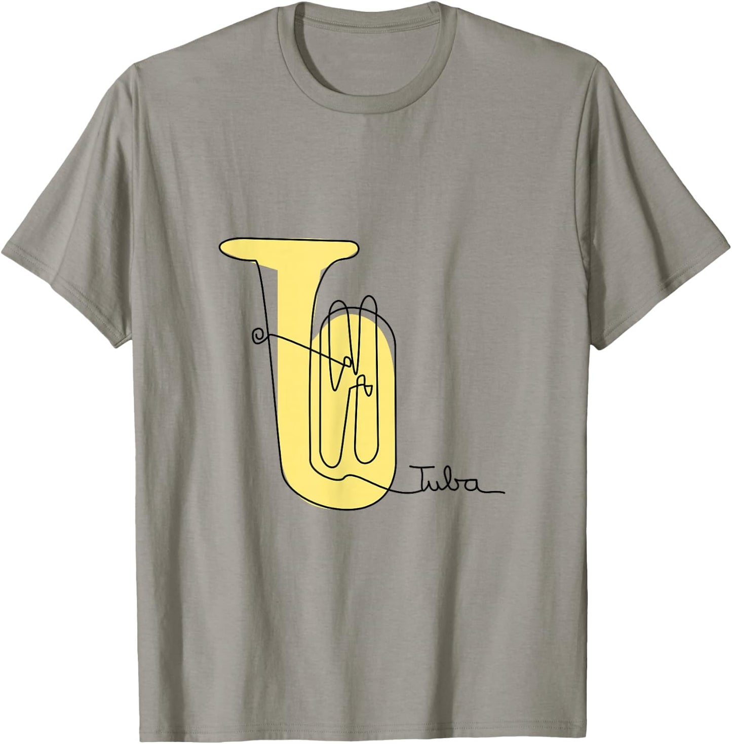 Tubist Brass Music Design One-Line Tuba T-Shirt - T-Shirt | Sand