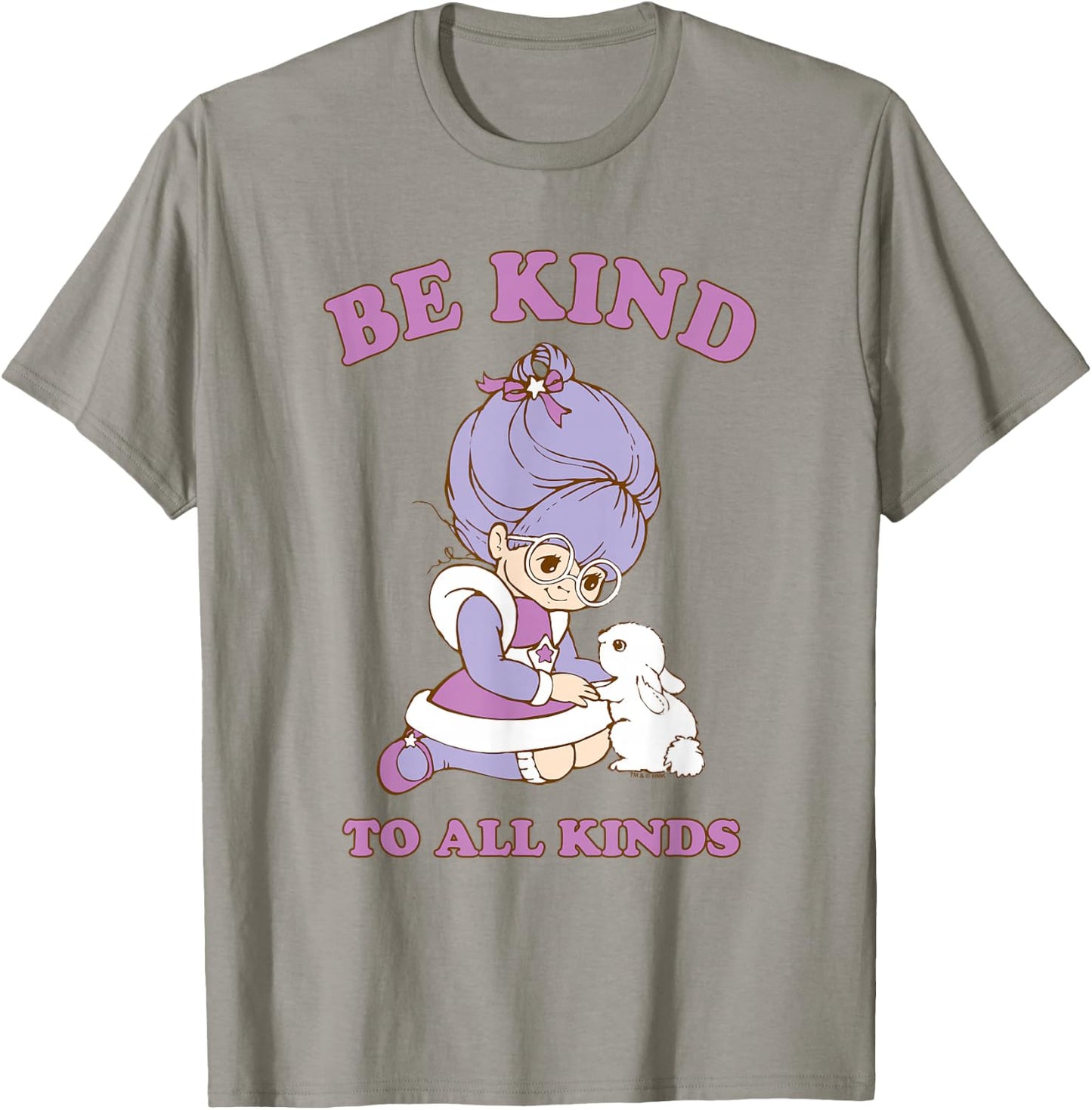 Rainbow Brite Be Kind to All Kinds Shy Violet & Bunny T-Shirt - T-Shirt | Sand
