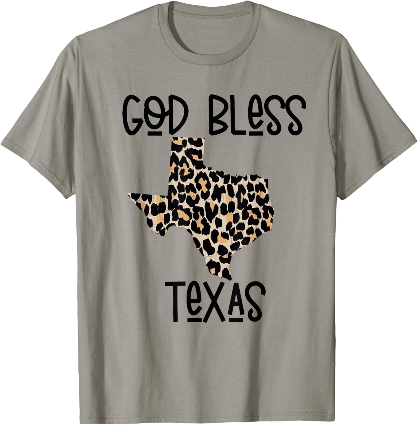 God Bless Texas Cheetah Leopard Print States T-Shirt - T-Shirt | Sand
