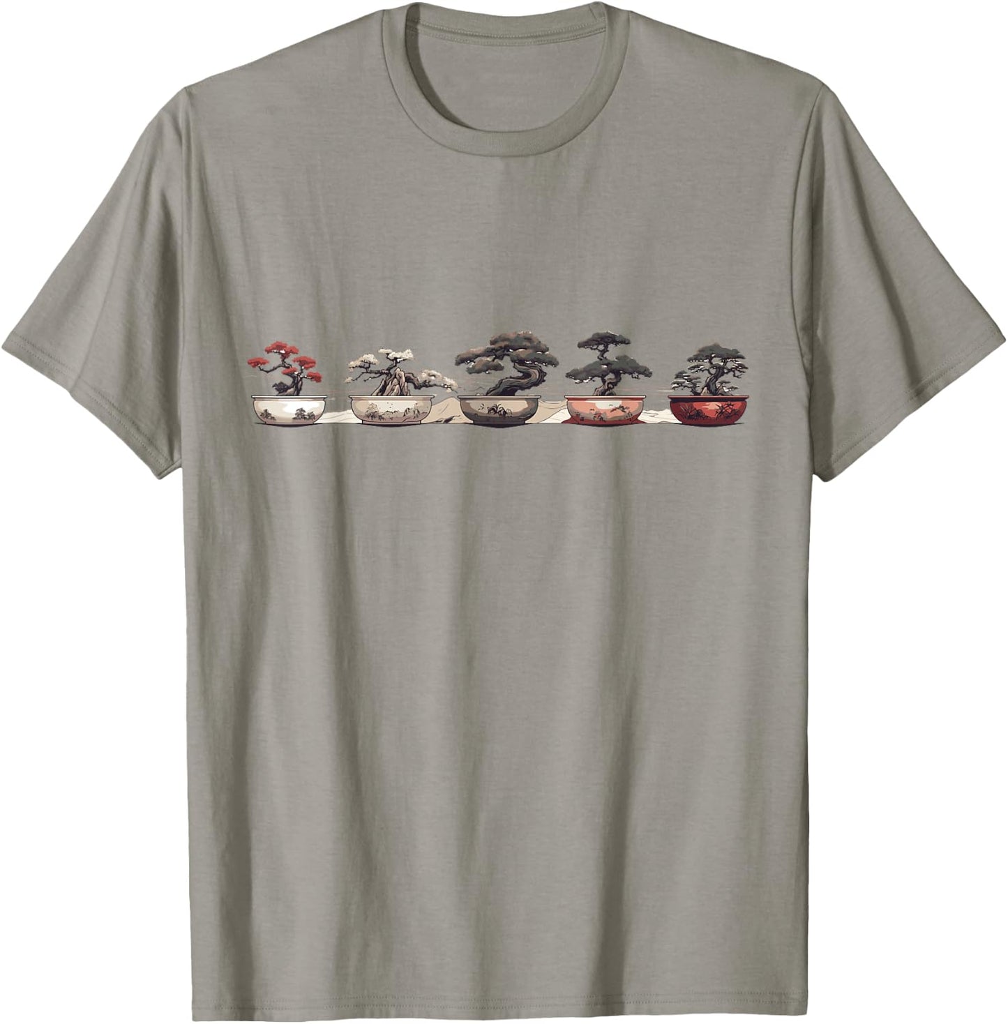 Bonsai Plants Bonsai Tree Accessories Shirts Bonsai Tree - Women's Casual Modern Nature Cartoon Bonsai Theme - White, Small T-Shirt - T-Shirt | Sand