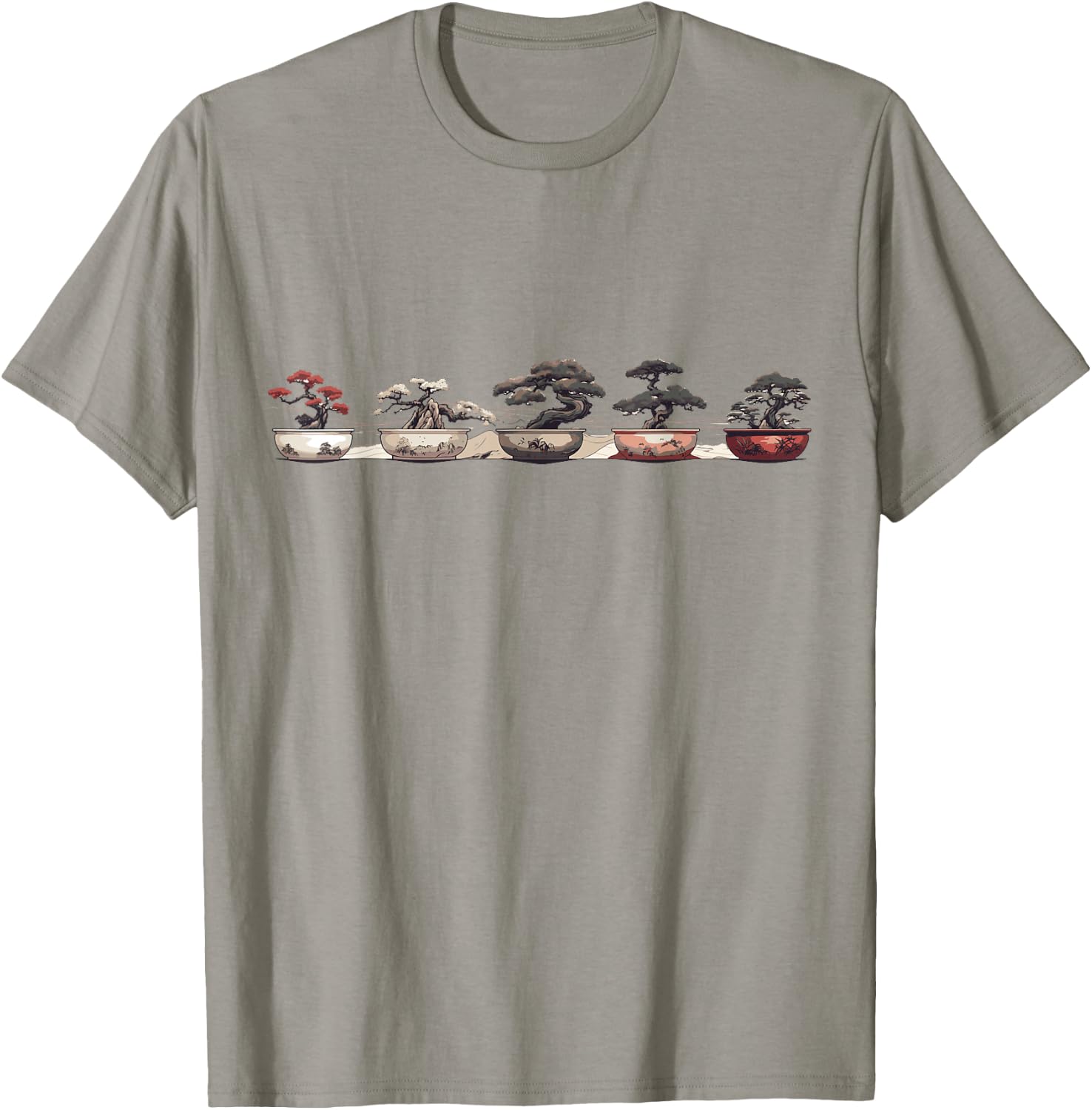 Bonsai Plants Bonsai Tree Accessories Shirts Bonsai Tree - Women's Casual Modern Nature Cartoon Bonsai Theme - White, Small T-Shirt - T-Shirt | Sand